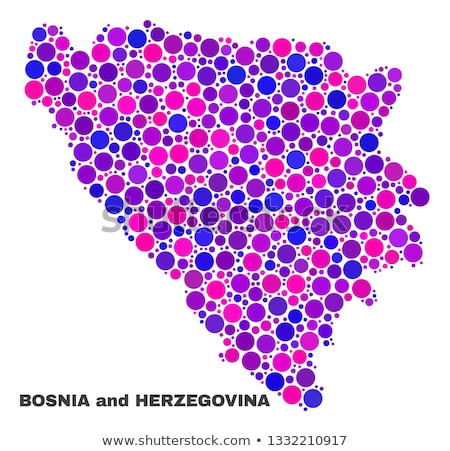 Foto stock: Map Of Bosnia And Herzegovina With With Dot Pattern