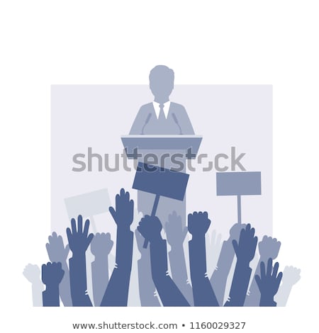 A Businessman Politician Talking To Crowd ストックフォト © jara3000