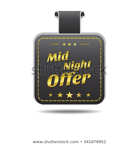 Foto stock: Midnight Offer Golden Vector Icon Design