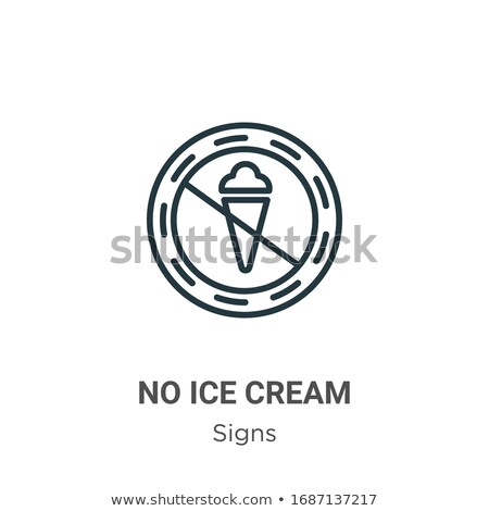 Foto stock: Logo Design Element No Ice Cream Allowed Sign