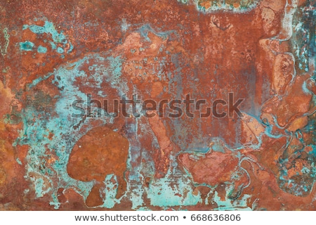 Stockfoto: Oxidized Green Copper Plate Texture As Background