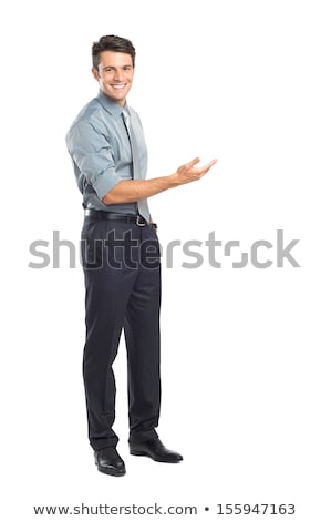 Foto stock: Confident Business Man Standing With Hands In Pockets