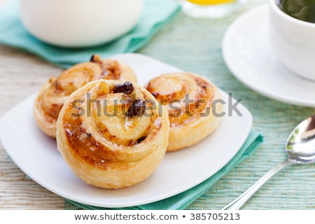 Stock photo: Romantic Tropical Breakfast Danish Pastry Coffee Juice