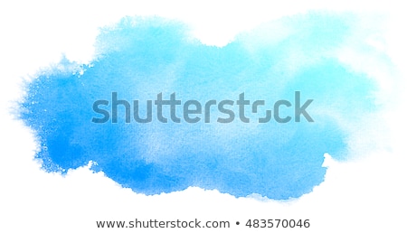 Сток-фото: Bright Blue Watercolor Blot On White Background