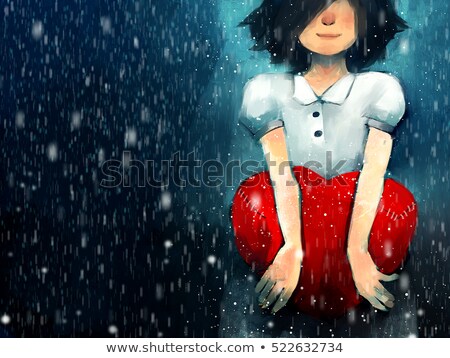 Foto stock: Girl With Heart Painting