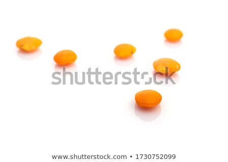 Stock photo: Bowl Of Red Lentils Cereal Isolated Healthy Food For Breakfast