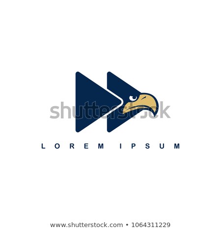 Foto stock: Eagle Hawk Bird Logo Template Fast Forward Button Icon