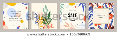 Foto stock: Vector Colorful Spring Flowers With Square Frame