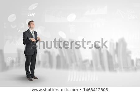 Stok fotoğraf: Sleepless Businessman With City And Report In A Dream Concept