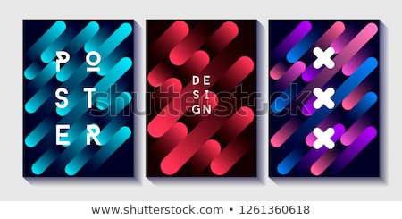 ストックフォト: Modern Colorful Flow Poster Wave Liquid Shape On Dark Blue Color Background