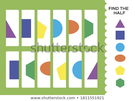 Foto stock: Connect Halves Of Shape Kids