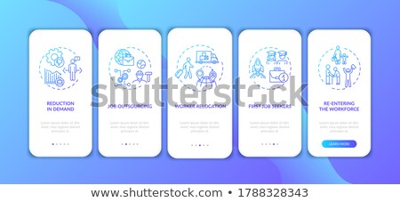 Stock photo: Unemployment Reasons Onboarding Mobile App Page Screen With Concepts