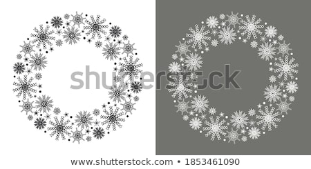 Foto stock: Round Labels With Snowflakes