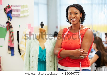 Stok fotoğraf: Portrait Of Happy Woman Working As Fashion Designer