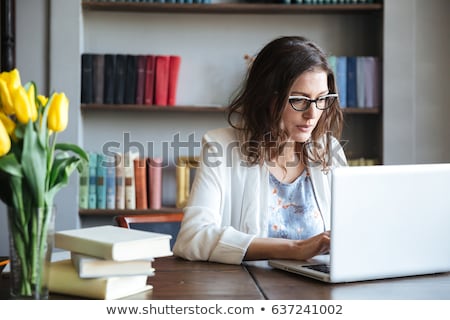 Stockfoto: Beautiful Caucasian Business Woman Thinking Seriously