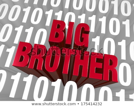 Foto stock: Big Brother Emerges From Computer Code