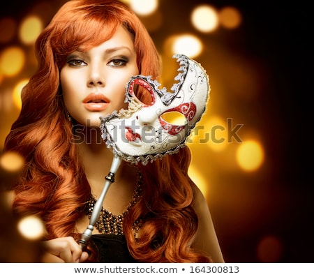 Foto stock: Beautiful Lady In Carnival Mask