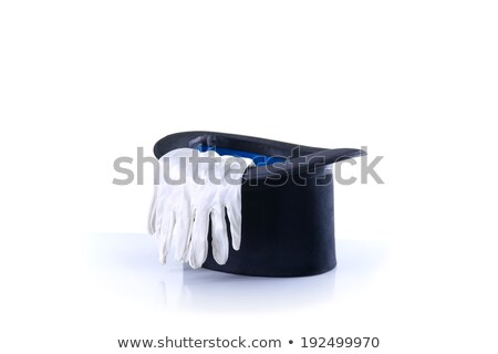 Black Top Hat With A Pair Of White Gloves Stockfoto © Elisanth