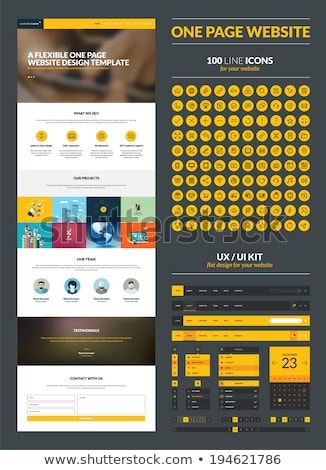 Stock fotó: One Page Website Flat Ui Design Template