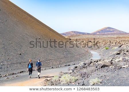 Foto stock: Volcanic Stone Formations In Timanfaya National Park In Lanzarot