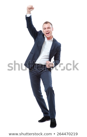 Stock photo: Business Man Winner Hands Up