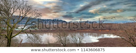 [[stock_photo]]: Portland City Skyline And Wildlife Refuge