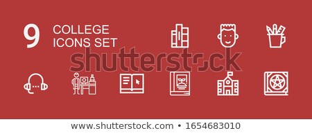 Stock foto: Nine School Lessons Book Covers Vector Illustration