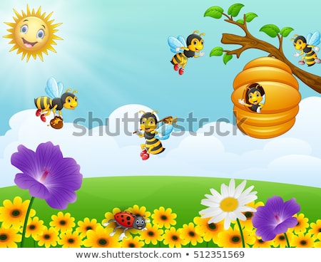 [[stock_photo]]: Many Bees Flying Around Beehive In Garden