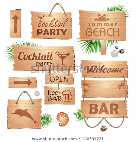 Foto stock: Wooden Board Sun Cocktail Party