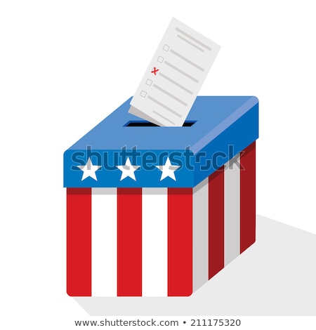 Stockfoto: Blank Paper In A Blue Ballot Box