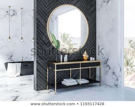 Stock photo: Clean White Bath In Modern Loft Interior 3d Rendering