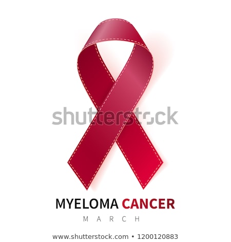 Stockfoto: Multiple Myeloma Awareness Month Realistic Burgundy Ribbon Symbol Medical Design Vector Illustrat