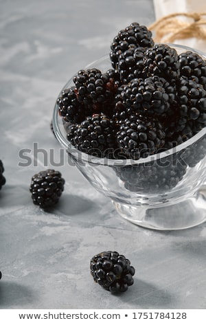 Stok fotoğraf: Cup Of Ripe Blackberries