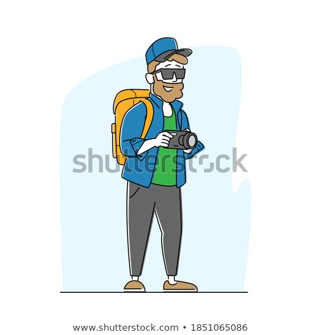 Stock photo: Man Tourist Paparazzi Making Professional Shoots