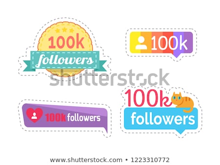 [[stock_photo]]: Follow And Followers Kitty On Banner Set Vector