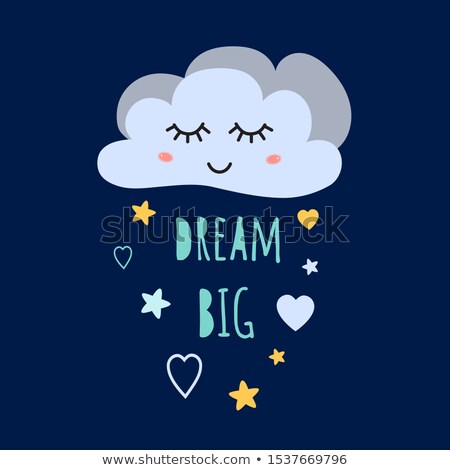 ストックフォト: Dream Big Lettering Phrase On Dark Background Design Element For Poster Card Banner