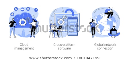 Foto stock: Java Developer Vector Concept Metaphor