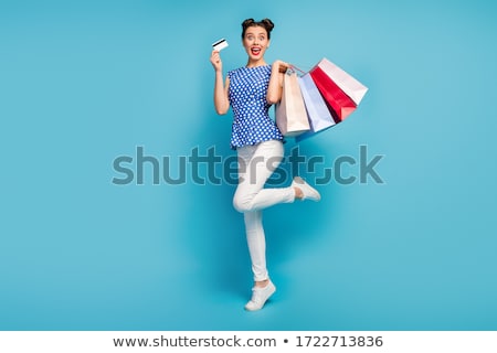 Stock foto: Pinup Retro Woman With Travel Bag Isolated