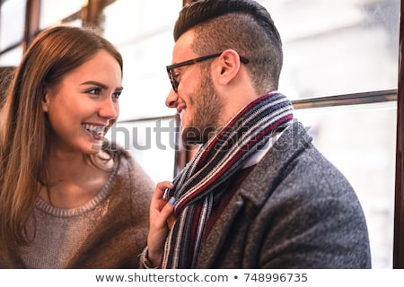 Foto stock: Young Fashion Man And Woman Looking At Each Other