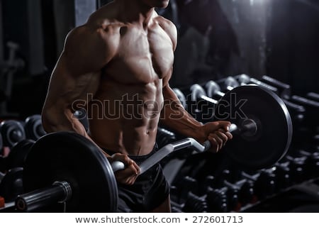 Stockfoto: Shirtless Bicep Curl