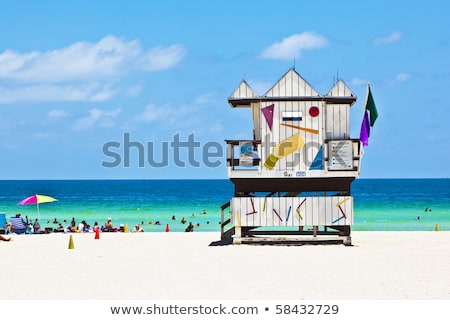 Stockfoto: Wooden Bay Watch Hut At The Beach