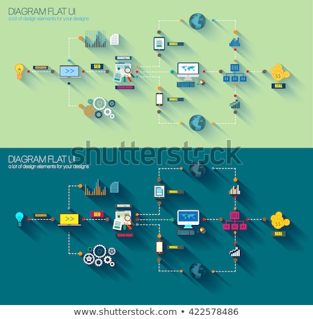 Foto stock: Flat Style Diagram Infographic And Ui Icons To Use For Your Business Project Marketing Promotion