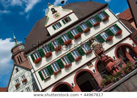 Zdjęcia stock: Clock In A Stone Building Facade