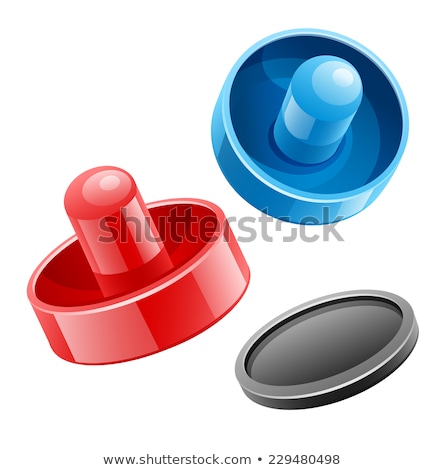 Foto stock: Mallets And Puck For Air Hockey Game