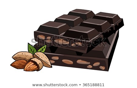 Zdjęcia stock: Broken Tiles Of Dark Chocolate With Whole Hazelnuts