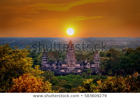 Stock photo: Bayon Temple At Sunset Angkor Wat Siem Reap Cambodia