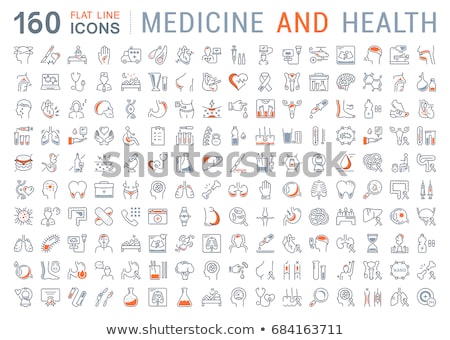 Stock fotó: Medical Line Health Care Icons Set