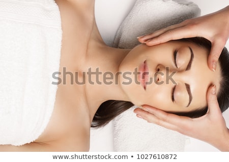 Foto stock: Close Up Of Woman Having Face Massage In Spa