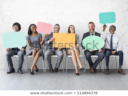 Stock fotó: Young Asian Businessman With Speech Bubble