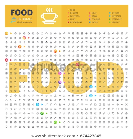 ストックフォト: Food Thematic Collection Of Line Icons